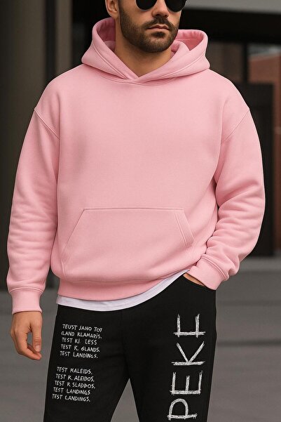 DM DOLCE MORE سترة رياضية بلون واحد مصنوعة من القطن الممشط بثلاث خيوط للجنسين