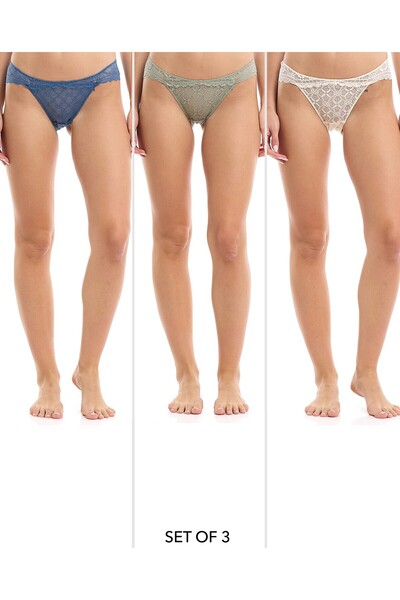 R&B 3 Pack Laced Bikini Briefs