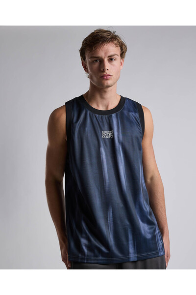 R&B Printed Tank Top with Crew Neck