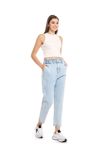 R&B Faded Tapered Fit Jeans with Button Closure