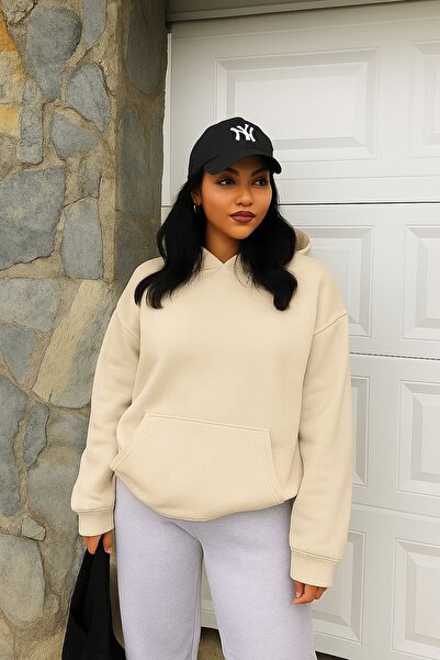 DM DOLCE MORE سترة رياضية بلون واحد للجنسين مصنوعة من القطن الممشط بثلاث خيوط