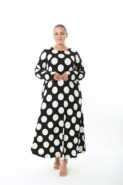 XL Modam Women's Lycra Viscose Polka Dot Plus Size Dress