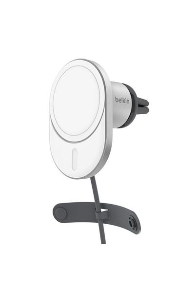 Belkin BoostCharge Pro Car Mount with Charging, Official MagSafe, 15 W (White)