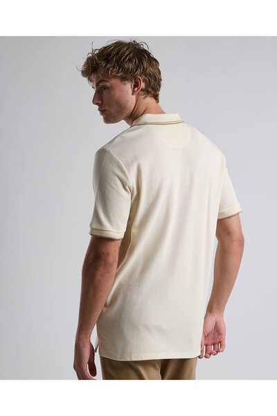 R&B Contrast Trim Polo T-Shirt with Shirt Collar and Short Sleeves