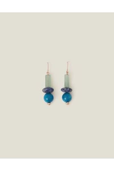Accessorize MULTI STONE SHORT DROP Blue