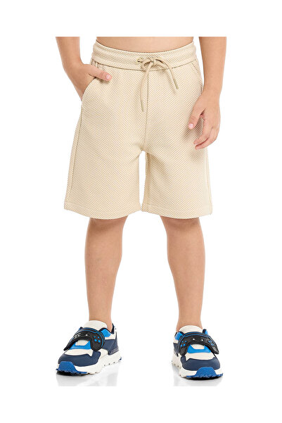 R&B Textured Shorts with Drawstring Waist
