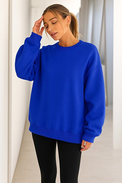 DM DOLCE MORE سترة نسائية من القطن الممشط بثلاثة خيوط بلون واحد