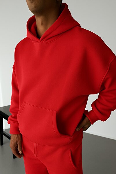 DM DOLCE MORE سترة رياضية بلون واحد للجنسين مصنوعة من القطن الممشط بثلاث خيوط