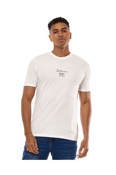 R&B Printed T-Shirt with Crew Neck and Short Sleeves