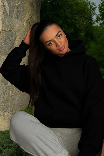 DM DOLCE MORE سترة رياضية بلون واحد للجنسين مصنوعة من القطن الممشط بثلاث خيوط