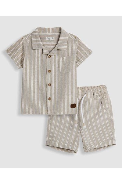 R&B Striped Shirt and Shorts Set