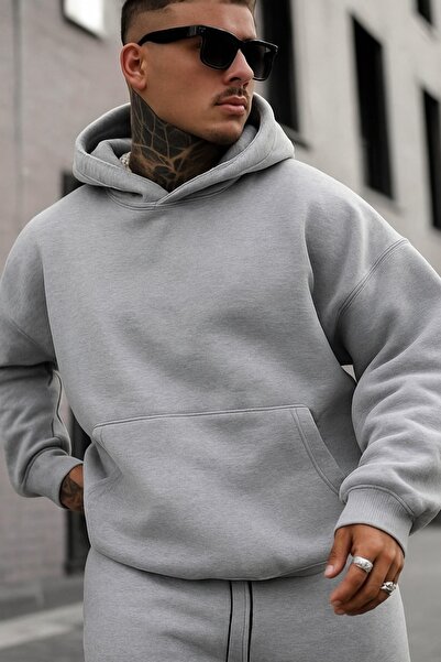 DM DOLCE MORE سترة رياضية بلون واحد مصنوعة من القطن الممشط بثلاث خيوط للجنسين