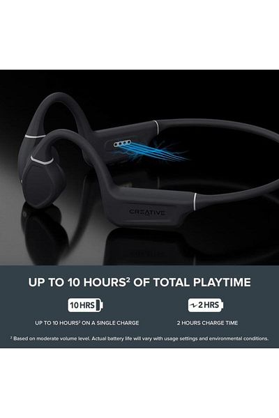CREATIVE Căști wireless Outlier Free - Rezistente la apă, 8 ore de redare, Microfon încorporat