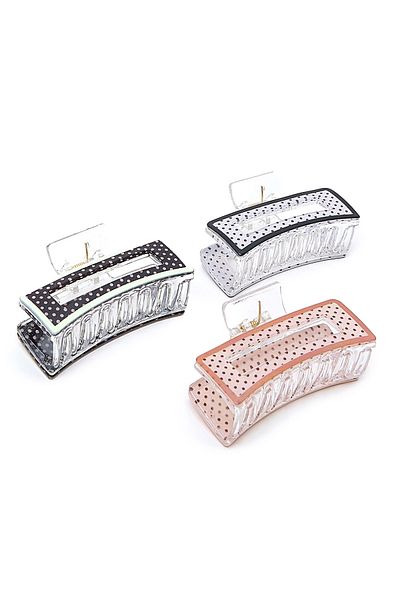R&B Pack of 3 Polka Dots Claw Clips