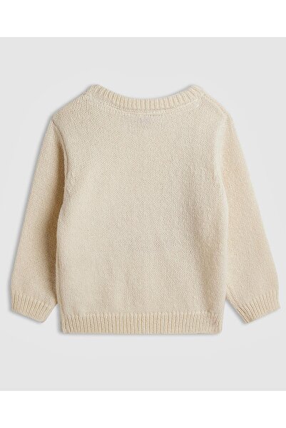 R&B Appliqued Sweater with Crew Neck and Long Sleeves