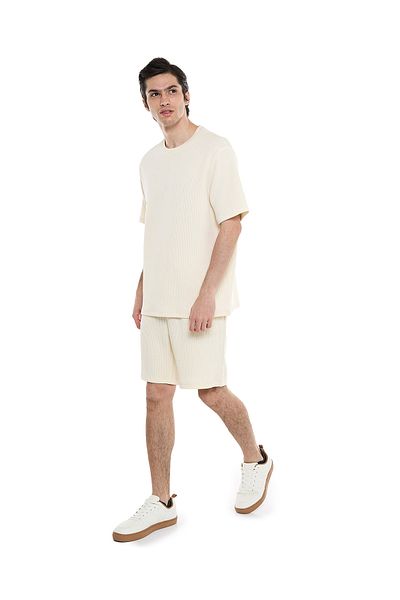 R&B Textured Shorts with Drawstring Closure