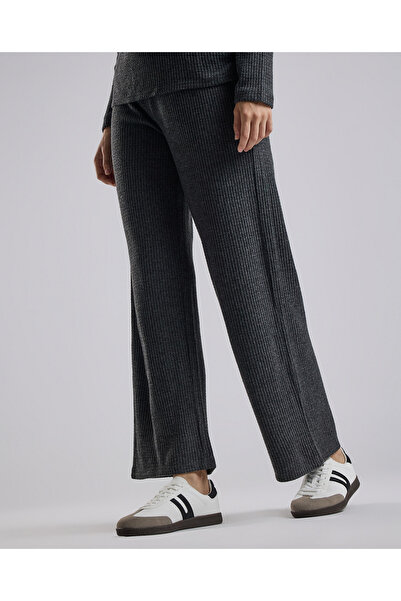R&B Ribbed Lounge Pants with Drawstring Waist
