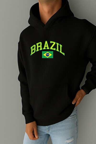 E-ROMA Φούτερ με 3 νήματα από χτενισμένο βαμβάκι με βραζιλιάνικο στάμπα