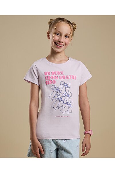 R&B تي شيرت بطبعة جرافيكية مع رقبة دائرية وأكمام قصيرة