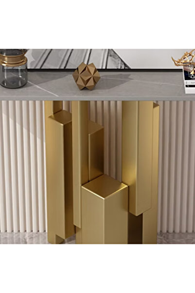 Elinoxa 720-0353 Küp Tasarımlı Metal Konsol Giriş Hol Dresuar 100x35x85