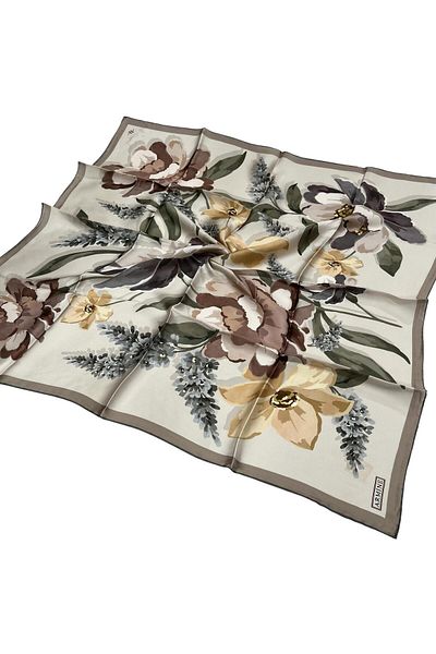 Armine Silk Scarf 2026 Winter - 9414-04 Beige Brown Green Sura