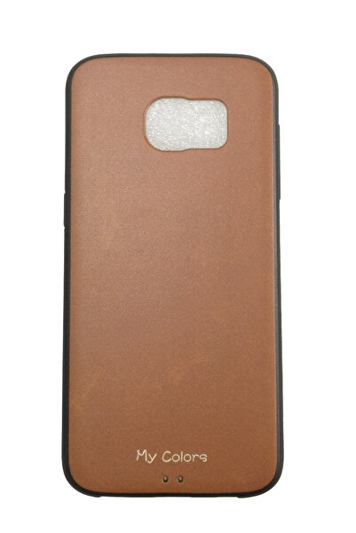 OEM Carcasă compatibilă cu Samsung Galaxy S7 Edge, husă din silicon imitație de piele, maro