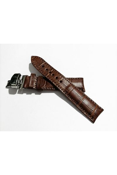 FADO &Butterfly Buckle Suitable for &All Kinds of Watches 18mm Coffee Cord (270) Silver Buckle