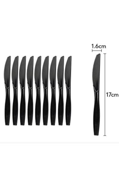Teo Set of 10 Disposable Knives, , Plastic, 17x1.6 cm, black