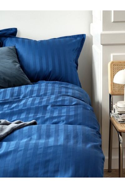OEM NELL satin bed linen + sheet 200x220 blue