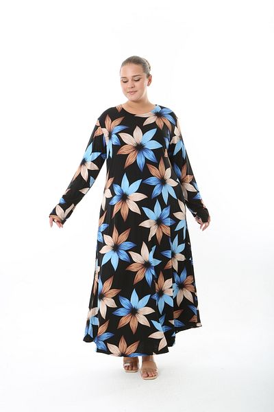 XL Modam Women's Lycra Viscose Multi-Colored Patterned Plus Size Dress