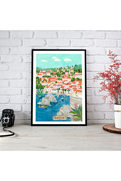 woodsia Tablou cu poster din lemn MDF cu aspect de cadru dintr-o singură buca...