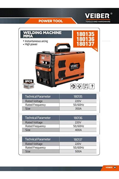 VEIBER 350 Amp MMA Electronic Welding Machine - Fiber