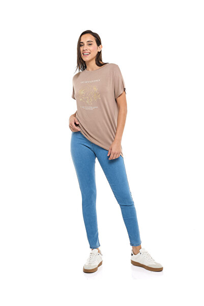 R&B Solid Skinny Fit Jeggings with Elastic Waist