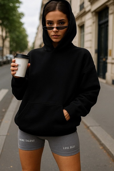 DM DOLCE MORE سترة رياضية بلون واحد للجنسين مصنوعة من القطن الممشط بثلاث خيوط