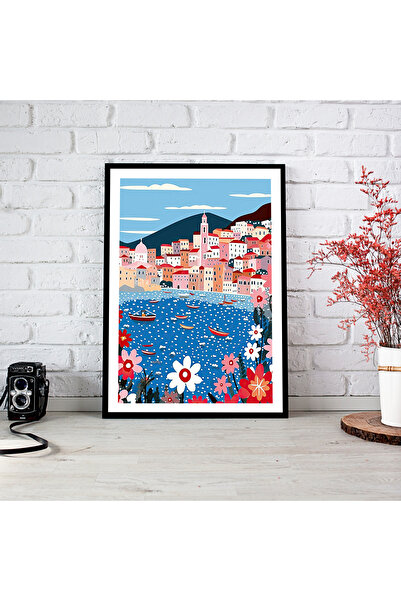 woodsia Tablou cu poster din lemn MDF cu aspect de cadru dintr-o singură buca...