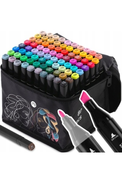 NUKIDO Set 80 De Markere De Colorat, cu 2 capuri, cu alcool, Nukido, NK-912