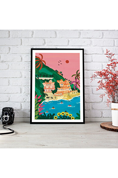 woodsia Tablou cu poster din lemn MDF cu aspect de cadru dintr-o singură buca...