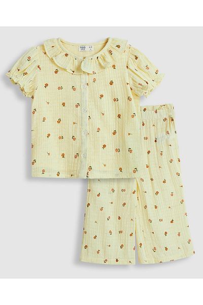 R&B Floral Print Top and Shorts Set
