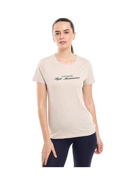 R&B Typography Print T-Shirt with Crew Neck and Short Sleeves
