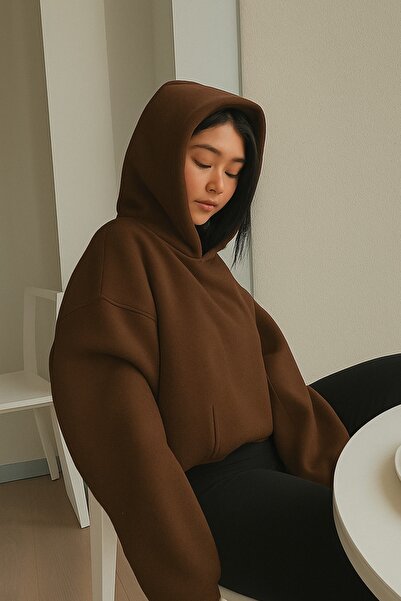 BENROMA سترة رياضية بلون واحد للجنسين مصنوعة من القطن الممشط بثلاث خيوط