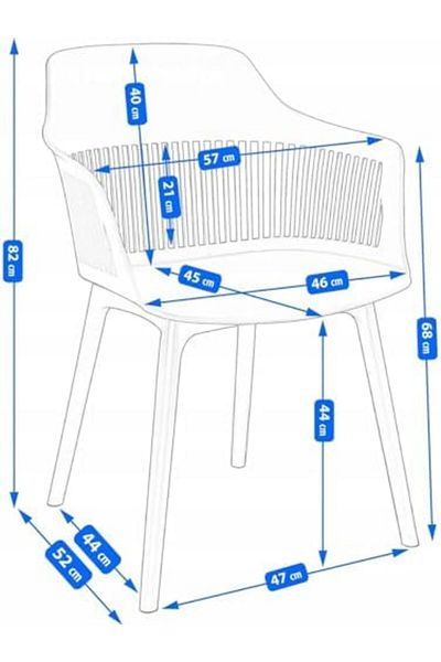 MAPLE HOME DECORATION Plastic Dining Chairs for Home and Patio Polypropylene Frame (White)
