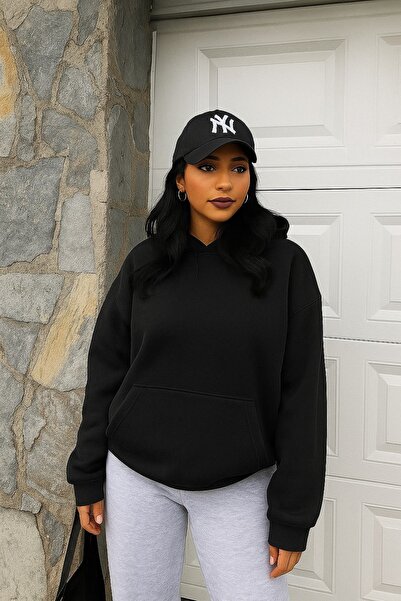 E-ROMA سترة رياضية بلون واحد للجنسين مصنوعة من القطن الممشط بثلاث خيوط