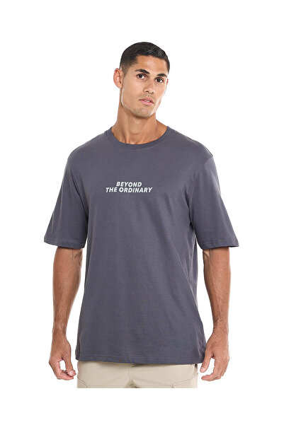 R&B تي شيرت مطبوع برقبة دائرية وأكمام قصيرة