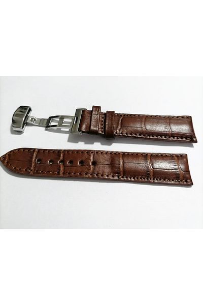 FADO &Butterfly Buckle Suitable for &All Kinds of Watches 18mm Coffee Cord (270) Silver Buckle