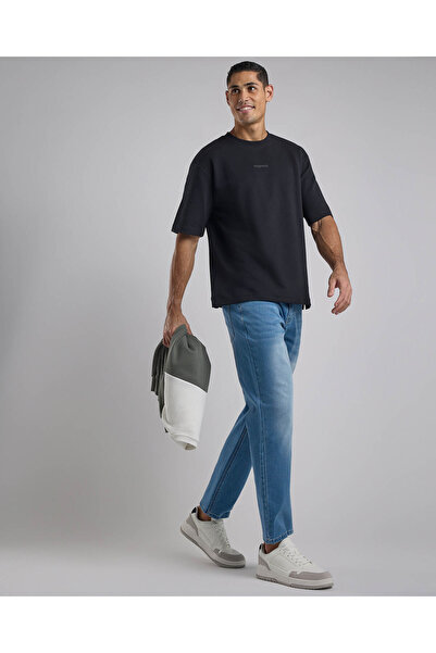 R&B Faded Tapered Fit Jeans with Button Closure