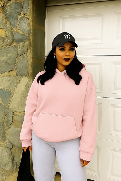 E-ROMA سترة رياضية بلون واحد للجنسين مصنوعة من القطن الممشط بثلاث خيوط