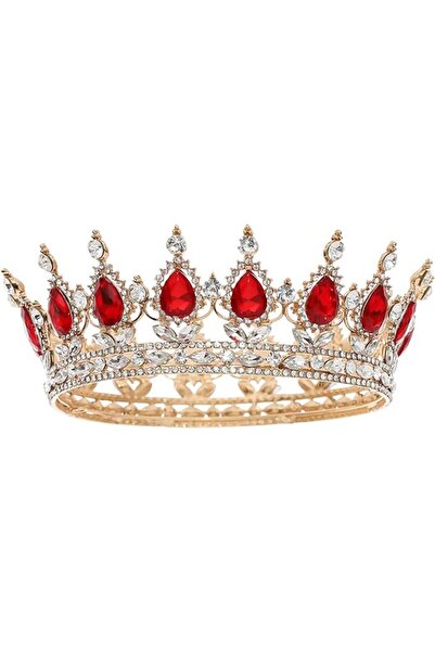 Flippy Alloy Tiara with Crystals Hair Accessory, Red/White, 15 x 5.3 x 12.5 cm