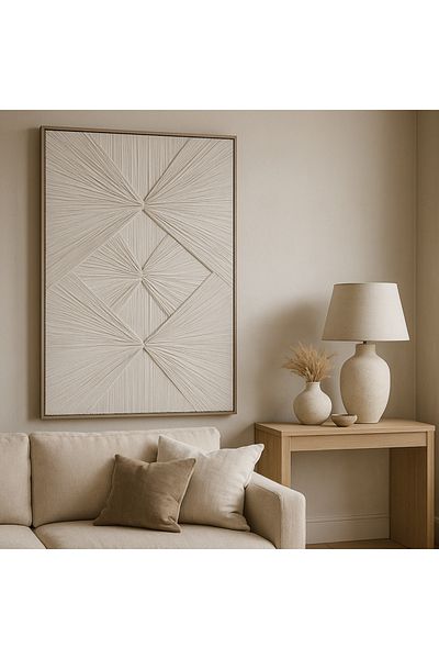 Vi Markets Beige Home Panel - Interlocking Fabric