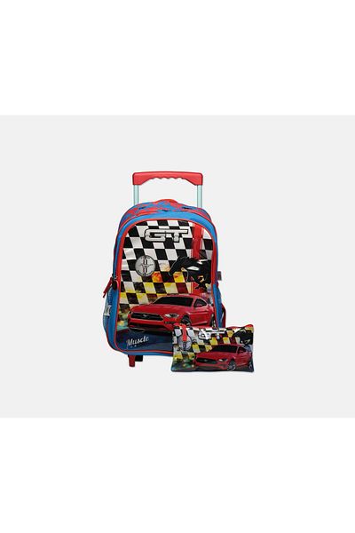 Taimi Ford Mustang 5 in 1 Trolley Bag, Red Combo