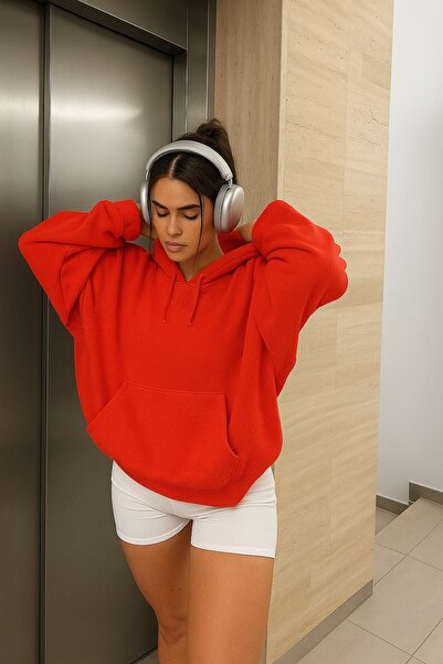 DM DOLCE MORE سترة رياضية بلون واحد مصنوعة من القطن الممشط بثلاث خيوط للجنسين